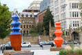 Modern sculptures opposite Church of Our Lady & St Nicholas. Liverpool, England.