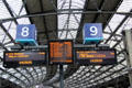 Information signs at Lime Street Station. Liverpool, England.