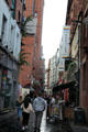 Mathew Street in Liverpool where Beatles go their start. Liverpool, England.