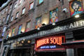 Rubber Soul Beatles Bar & Beatles Museum on Mathew Street decorated with Beatles style artwork. Liverpool, England.