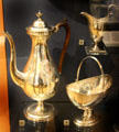 Silver coffee service by John Innocent of London at Walker Art Gallery. Liverpool, England.