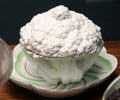 Porcelain cauliflower-shaped dessert tureen from Chelsea from Walker Art Gallery. Liverpool, England.