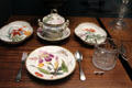 Derby porcelain dessert service plus cut glass wineglass rinser at Walker Art Gallery. Liverpool, England.