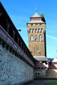 Clock Tower overlooking Gallery at Cardiff Castle. Cardiff, Wales.