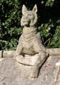 Stone carving of wild cat on Animal Wall sculpted by Thomas Nicholls & Alexander Carrick, outside Cardiff Castle. Cardiff, Wales.