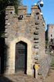 Entrance to wall galleries under thick walls of Cardiff Castle. Cardiff, Wales.