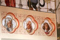 Portraits of children's authors: Defoe, Grimm & Perrault in Day Nursery at Cardiff Castle. Cardiff, Wales.