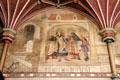 Painted mural of scene from Anarchy depicting meeting between Robert & Stephen about their mutual freedom by Horatio Walter Lonsdale at Cardiff Castle. Cardiff, Wales.