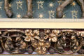 Pairs of rabbits on carved frieze in Banqueting Hall at Cardiff Castle. Cardiff, Wales.