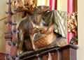 Dog sculpture in Banqueting Hall at Cardiff Castle. Cardiff, Wales.