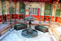 Bronze fountain, designed by William Burges in Roof Garden at Cardiff Castle. Cardiff, Wales.