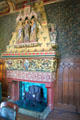 Fireplace & chimneypiece in Small Dining Room which reflects a biblical theme, at Cardiff Castle. Cardiff, Wales.