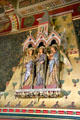 Chimneypiece showing three angels in Small Dining Room at Cardiff Castle. Cardiff, Wales.