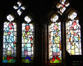 Stained glass windows depicting Biblical prophets at Cardiff Castle. Cardiff, Wales.