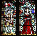 Stained glass depicting King Henry VIII & Queen Jane Seymour at Cardiff Castle. Cardiff, Wales.