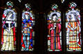 Stained glass depicting Katherine Woodville & Jasper Tudor + King Henry VII & Queen Elizabeth of York at Cardiff Castle. Cardiff, Wales.