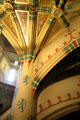 Pillar of spiral staircase at Cardiff Castle. Cardiff, Wales.