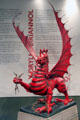 Welsh dragon at entrance to Military Museum at Cardiff Castle. Cardiff, Wales.