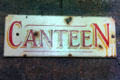 Canteen sign in air raid shelter under walls of Cardiff Castle. Cardiff, Wales.