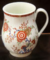 Soft-paste porcelain mug with floral design made in Bow at National Museum of Wales. Cardiff, Wales.