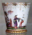 Porcelain beaker with Chinese design by Meissen Porcelain Manuf. of Germany at National Museum of Wales. Cardiff, Wales.
