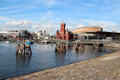 Cardiff Bay, formerly port area, transformed into massive fresh water lake by building of Cardiff Barrage. Cardiff, Wales