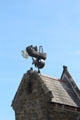 Copper & steel weathervane on Pilotage Authority building created by Andy Hazell at Cardiff Bay. Cardiff, Wales.