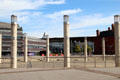 Roald Dahl Plass with Welsh slate walls of Wales Millennium Centre in background at Cardiff Bay. Cardiff, Wales.