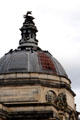 Profile of Welsh dragon on top of Cardiff City Hall dome. Cardiff, Wales.