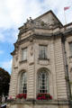 Bay window detail of Cardiff Crown Court. Cardiff, Wales.