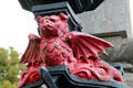 Red Welsh dragon adorning Cardiff Crown Court. Cardiff, Wales.