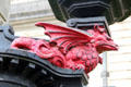 Profile of red Welsh dragon adorning Cardiff Crown Court. Cardiff, Wales.