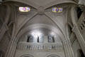 Penrhyn Castle Grand Hall with balcony & Norman style cross vaulted ceiling. Bangor, Wales.