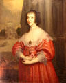 Queen Henrietta Maria portrait , wife of Charles I, by school of Sir Anthony van Dyck at Penrhyn Castle. Bangor, Wales.