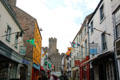 View of Palace St with Caernarfon Castle at the end. Caernarfon, Wales.