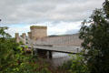 Telford's suspension bridge & Stephenson's tubular railway bridge side by side. Conwy, Wales.