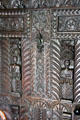 Carved wood panel covering wall at Plas Newydd. Llangollen, Wales.