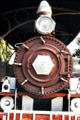 Detail of Southern Maharatta Railway steam locomotive at Delhi railroad museum. Delhi, India.