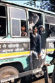 Bus passengers on road to Mandawa. Mandawa, India.