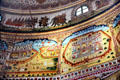 Detailed murals cover walls of fort interior, Bikaner. India.