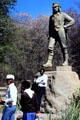 David Livingstone statue, first white to see Victoria Falls, stands in National Park. Zimbabwe