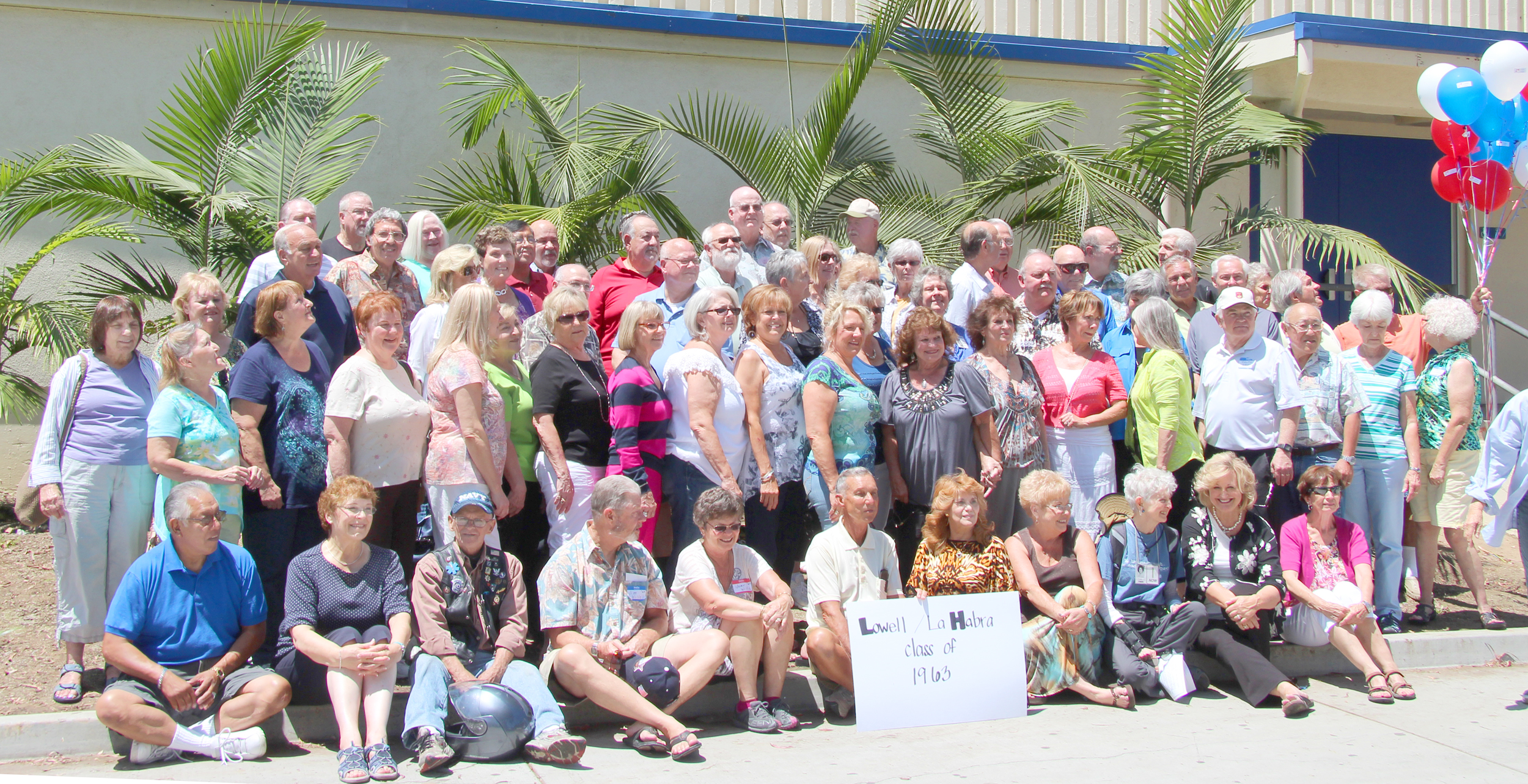 Photo of La Habra and Lowell High School Class of 1963 Reunion Attendees, August 10, 2013.