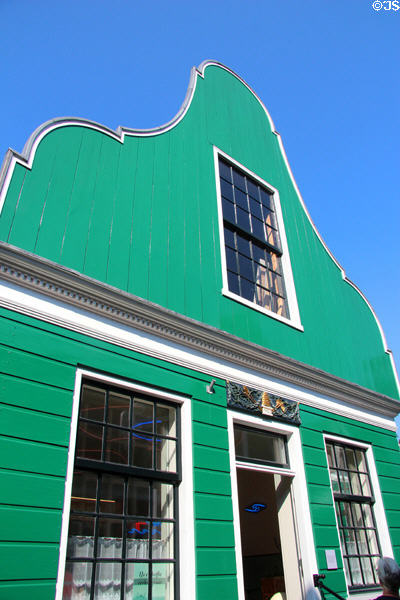 House of prosperous owner with traditional Dutch roofline at Arnhem Openlucht Museum. Arnhem, Netherlands.