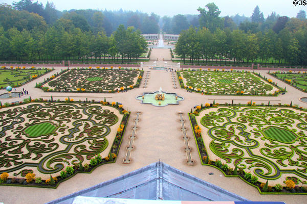 Formal gardens, designed originally by Daniel Marot (16thC), & restored according to original plans in 1983. Het Loo, Netherlands.