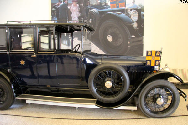Minerva Landauet purchased by Prince Hendrik in 1925 & still used occasionally by Royal Family on ceremonial occasions, was quieter & more comfortable than earlier cars. Het Loo, Netherlands.