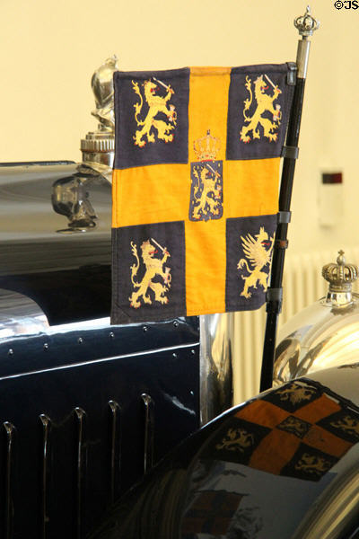 Royal Standard of the Prince Consort of the Netherlands flying on Minerva Landauet. Het Loo, Netherlands.