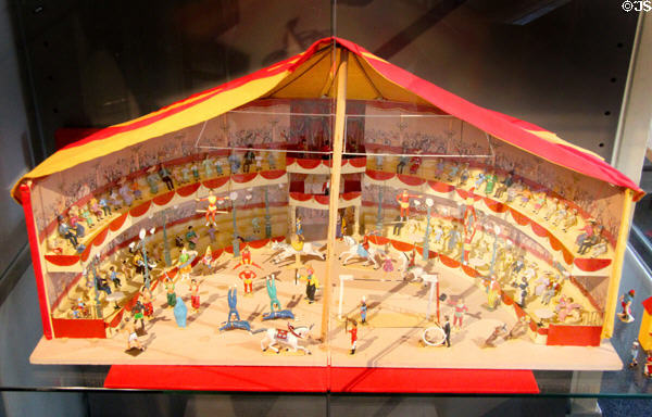 Big Top circus model populated by tin figures at National Tin Figure Museum. Ommen, Netherlands.