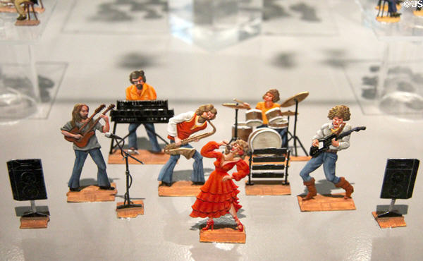 Tin figures in modern (20thC) pop music band at National Tin Figure Museum. Ommen, Netherlands.
