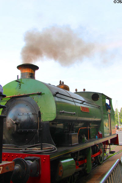 Steam coming from Henbury locomotive of Bristol Harbour Railway. Bristol, England.