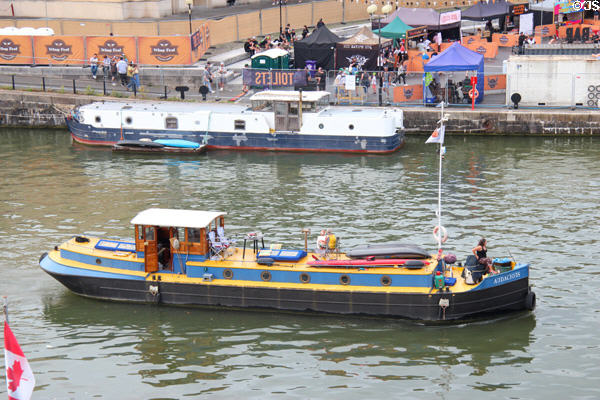 Pleasure boat sailing in Floating Harbour. Bristol, England.